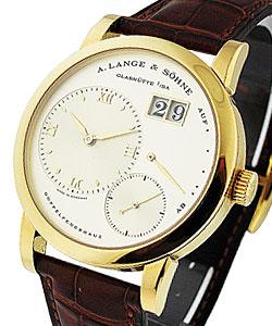 Lange 1 Manual in Yellow Gold On Brown Crocodile Leather Strap with Champagne Dial
