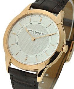 Classima Executives 41mm in Rose Gold on Alligator Leather Strap with Silver Dial