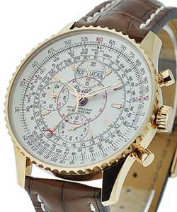 Montbrillant Datora Red Gold  Rose Gold on Brown Crocodile Strap with Silver Dial