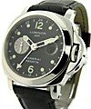 PAM 156  GMT Regatta Marina in Steel  on Black Crocodile Leather Strap with Black Dial