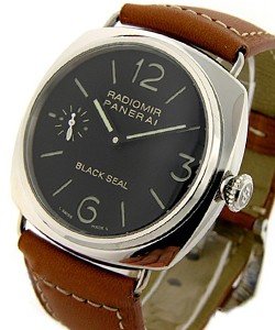 PAM 183 - Radiomir Black Seal in Steel on Brown Calfskin Leather Strap with Black Dial