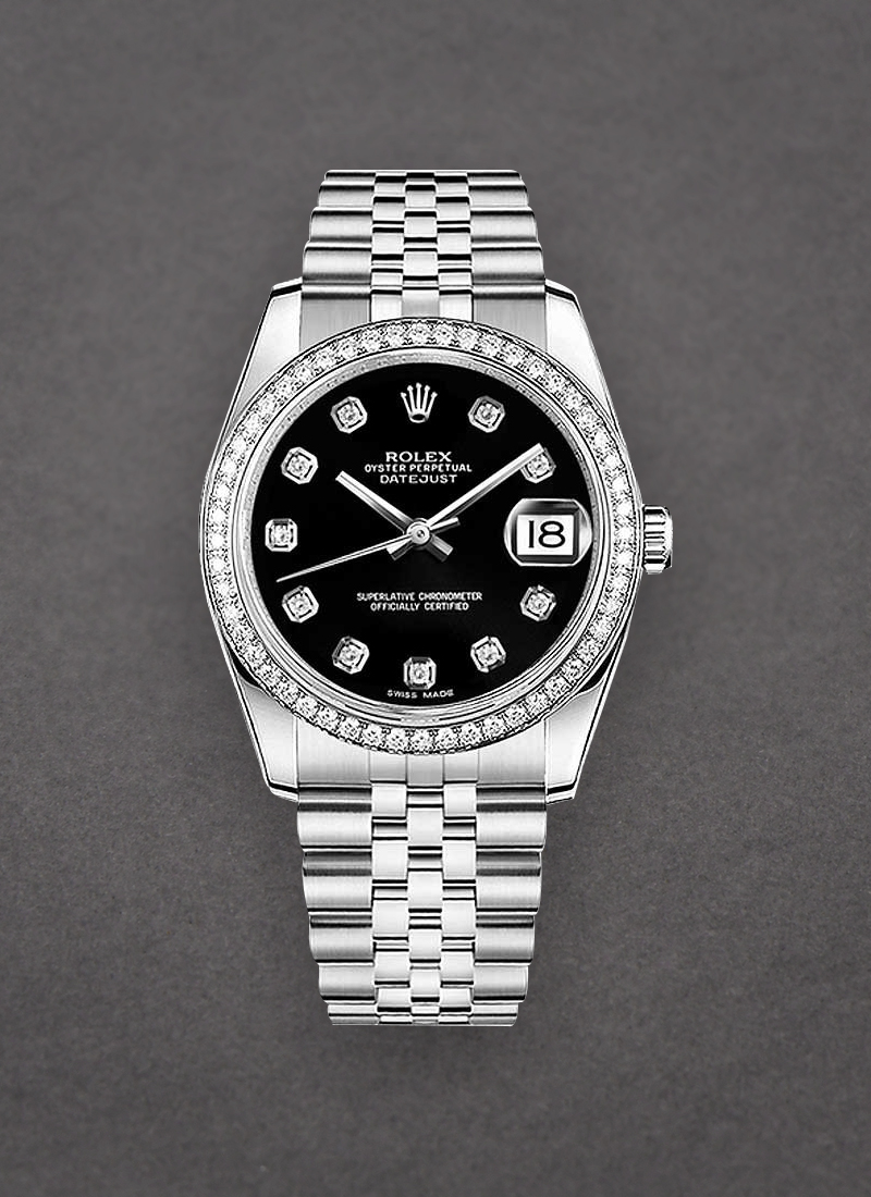 Rolex Unworn Datejust 36 mm in Steel with Diamond Bezel