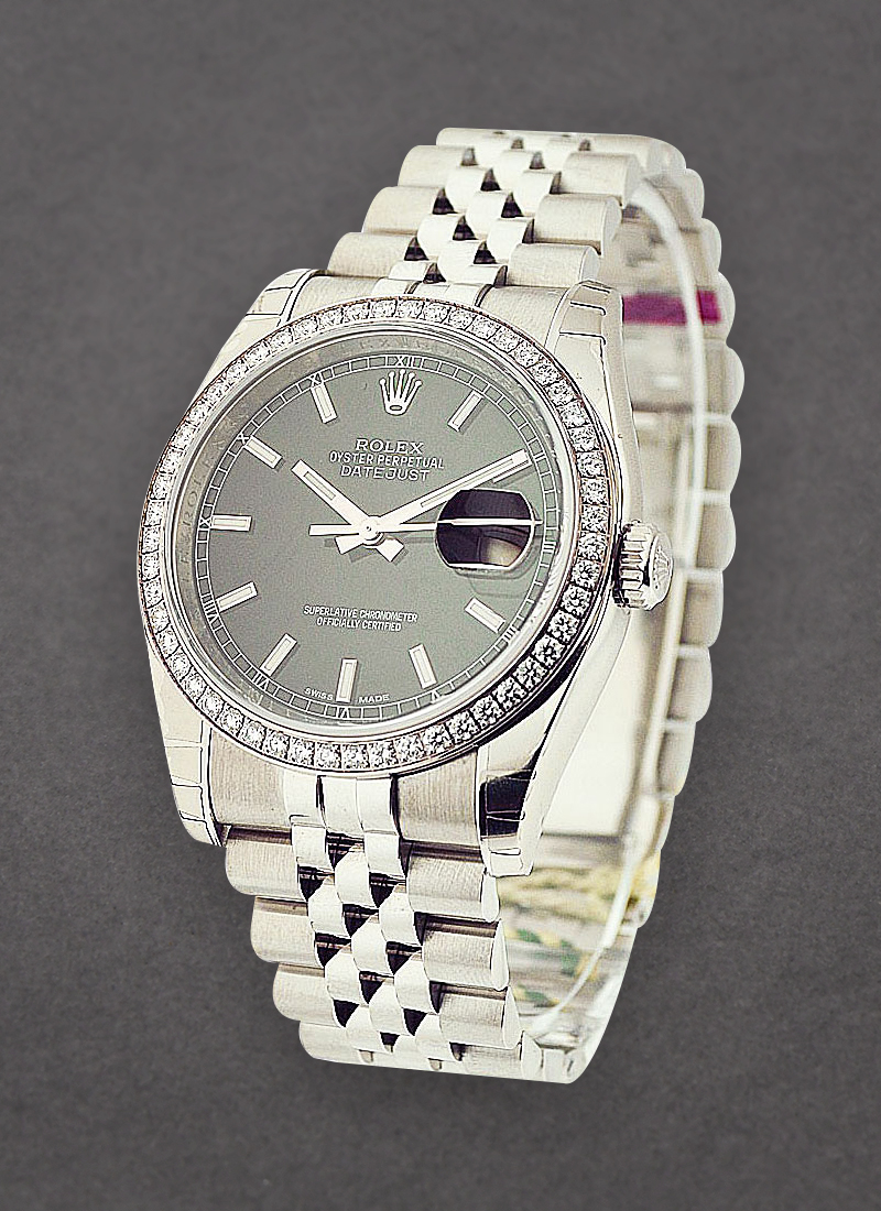 Rolex Unworn Datejust 36mm in Steel with Diamond Bezel