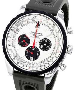 Navitimer Chrono-matic Men''s Automatic in Steel Steel on Black Rubber with Silver Dial