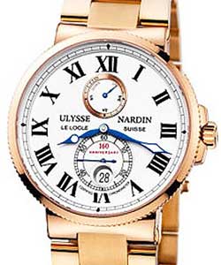 Marine Chronometer 160 Anniversary in Rose Gold on Rose Gold Bracelet with White Dial