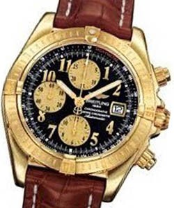 Chronomat Evolution in Yellow Gold on Brown Crocodile Strap with Black Dial