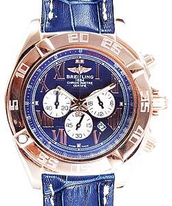 Chronomat B01 in Steel on Blue Crocodile Leather Strap with Blue Roman Dial
