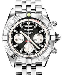 Chronomat B01 Chronograph in Steel on Steel Bracelet with Black Dial
