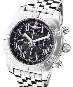 Chronomat B01Chronograph in Steel on Bracelet with Black Dial