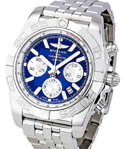 Chronomat B01 Chronograph in Steel on Steel Bracelet with Blue Dial - Silver Subdials