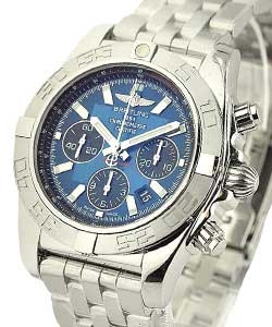 Chronomat 44 Chronograph Automatic in Steel On Steel Bracelet with Blue Dial