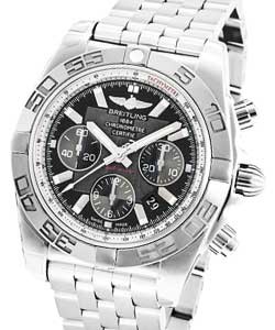 Chronomat B01 Chronograph in Steel on Steel Bracelet with Black Dial