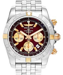 Chronomat B01 Automatic Chronograph in Steel Steel on Bracelet with Burgundy Dial