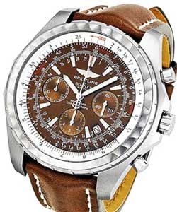 Bentley Motors T Chronograph in Steel on Brown Calfskin  Leather Strap with Bronze Dial