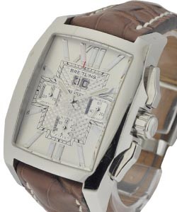 Bentley Flying B  Chrongraph in Steel on Brown Crocodile Strap with Silver Dial