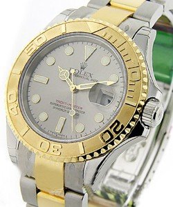 Yacht-Master in Steel with Yellow Gold Bezel on Steel and Yellow Gold Oyster Bracelet with Slate Dial