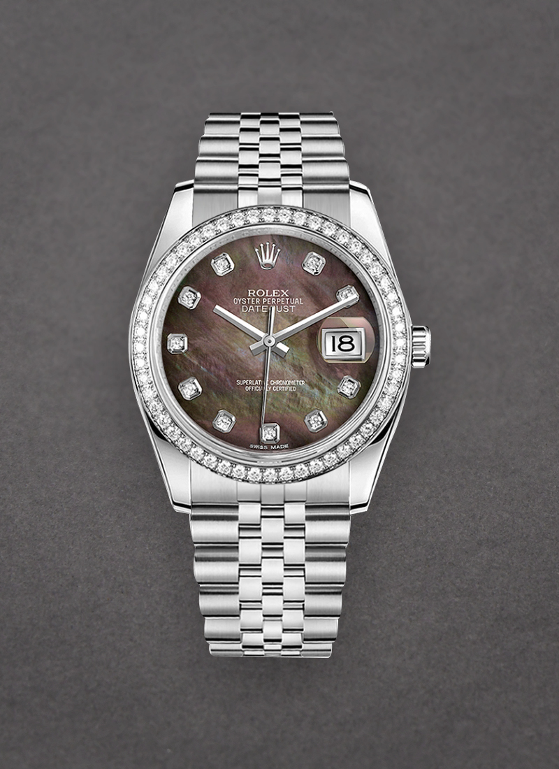 Rolex Unworn Datejust 36 mm in Steel with Diamond Bezel