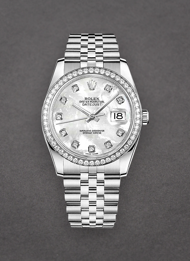 Rolex Unworn Datejust 36mm in Steel with Diamond Bezel