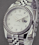 Datejust 36 mm in Steel with Diamond Bezel on Bracelet with Silver Jubilee Diamond Dial