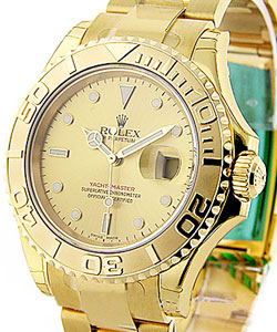 Yacht-master Large Size 40mm in Yellow Gold on Oyster Bracelet with Champagne Dial with White Markers