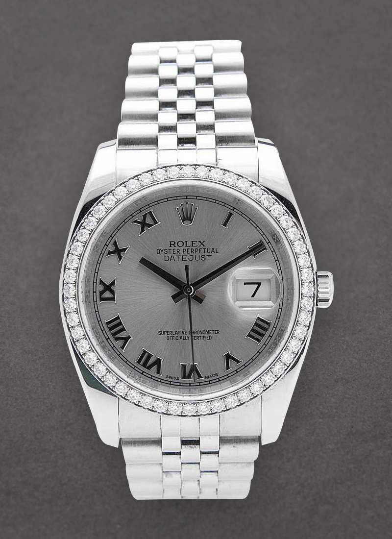 Rolex Unworn Datejust 36 mm in Steel with Diamond Bezel