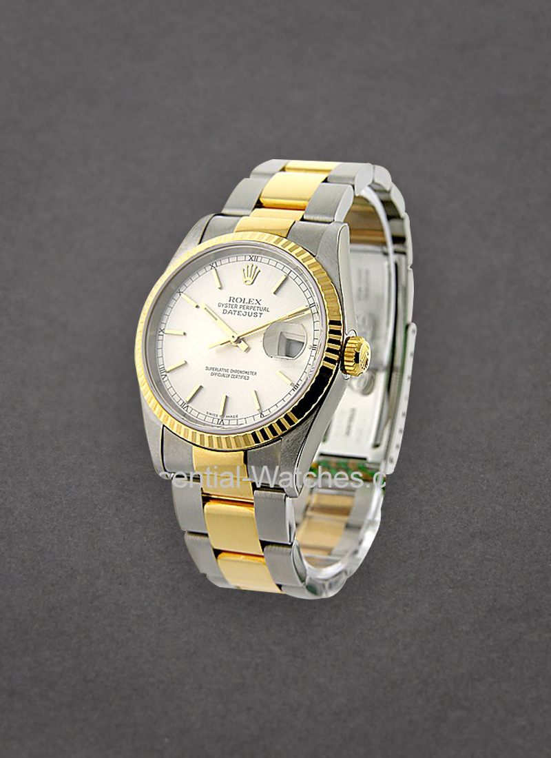 Pre-Owned Rolex Datejust 36mm 2-Tone Men's with Yellow Gold Fluted Bezel