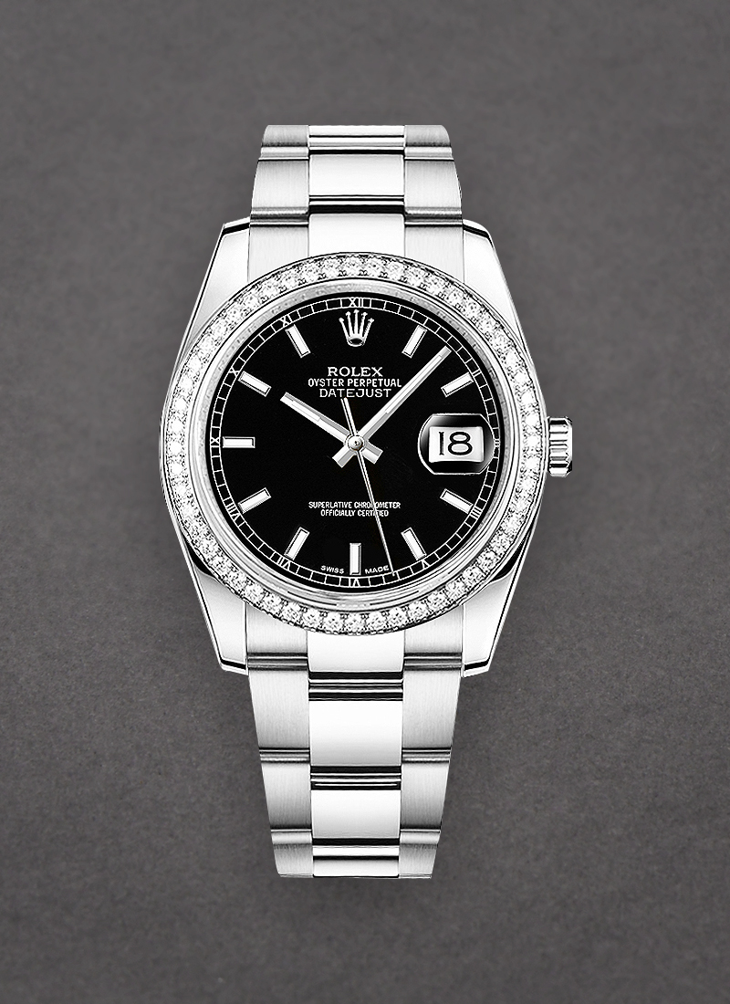 Rolex Unworn Datejust 36mm in Steel with Diamond Bezel