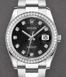 Datejust 36mm in Steel with Diamond Bezel on Steel Oyster Bracelet with Black Jubilee Diamond Dial