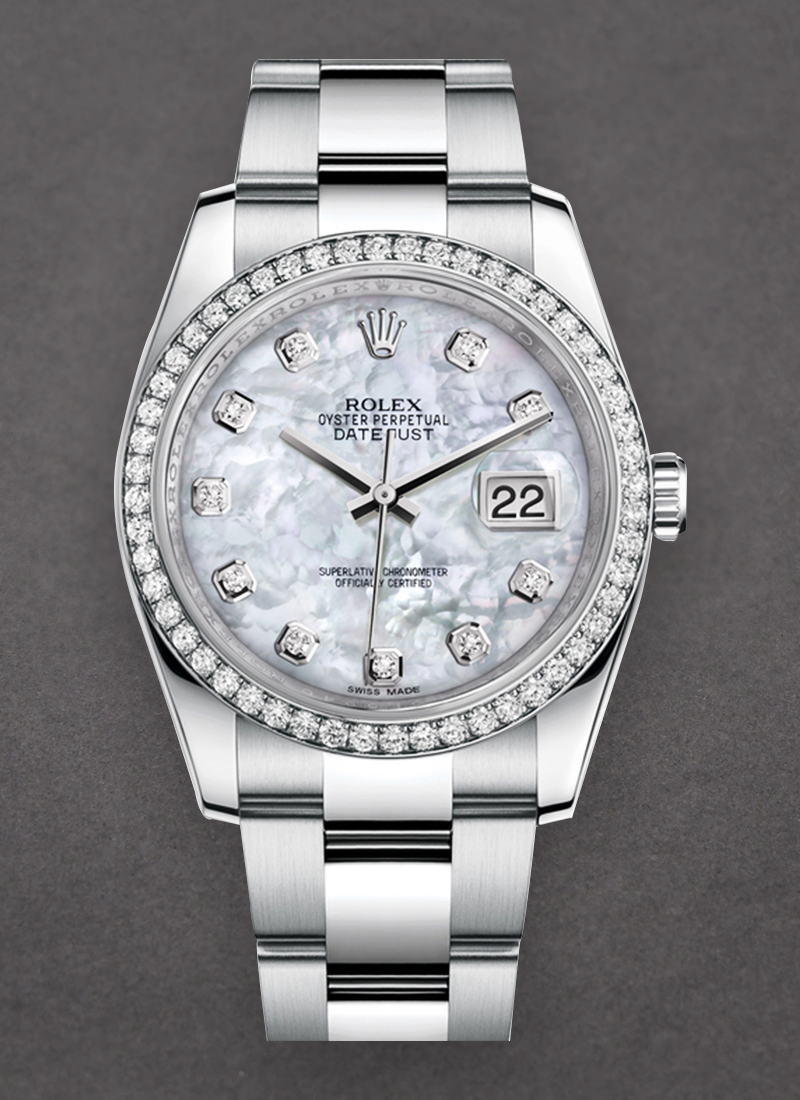 Rolex Unworn Datejust 36mm in Steel with Diamond Bezel