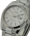 Datejust 36mm in Steel and White Gold with Fluted Bezel on Oyster Bracelet with Silver Stick Dial