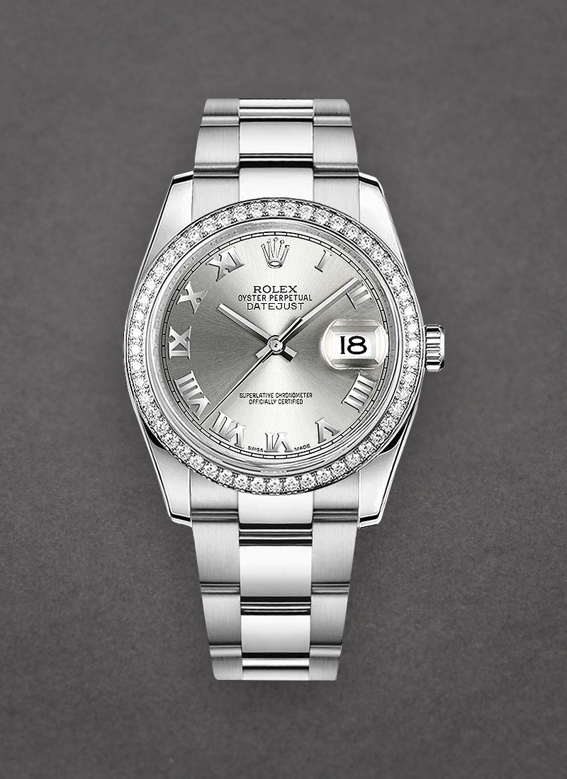 Rolex Unworn Datejust 36mm in Steel with Diamond Bezel