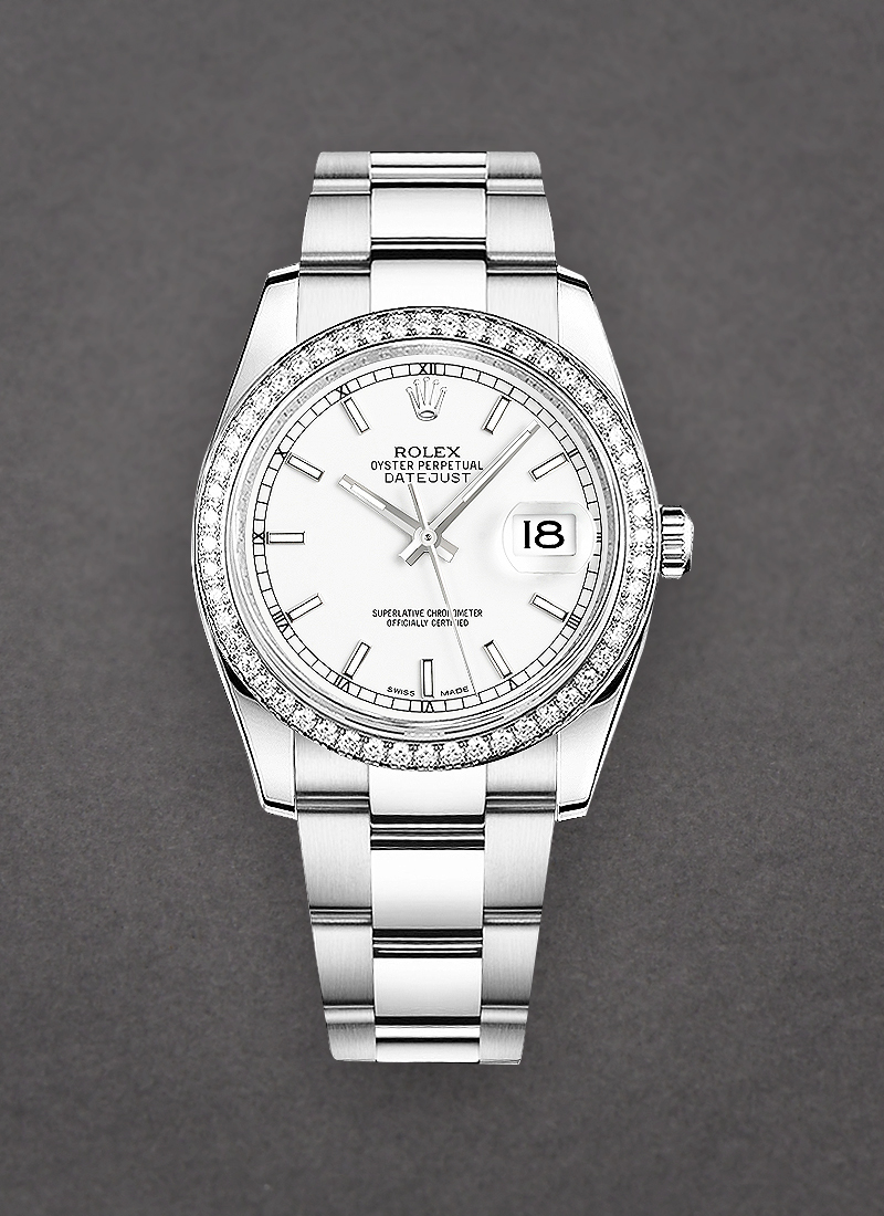 Rolex Unworn Datejust 36mm in Steel with Diamond Bezel