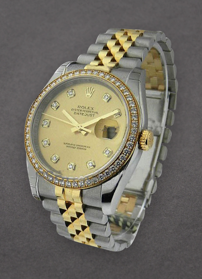 Rolex Unworn 2-Tone Datejust 36mm with Diamond Bezel