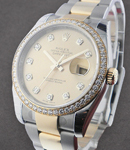 2-Tone Datejust 36mm with Diamond Bezel on Oyster Bracelet with Champagne Diamond Dial