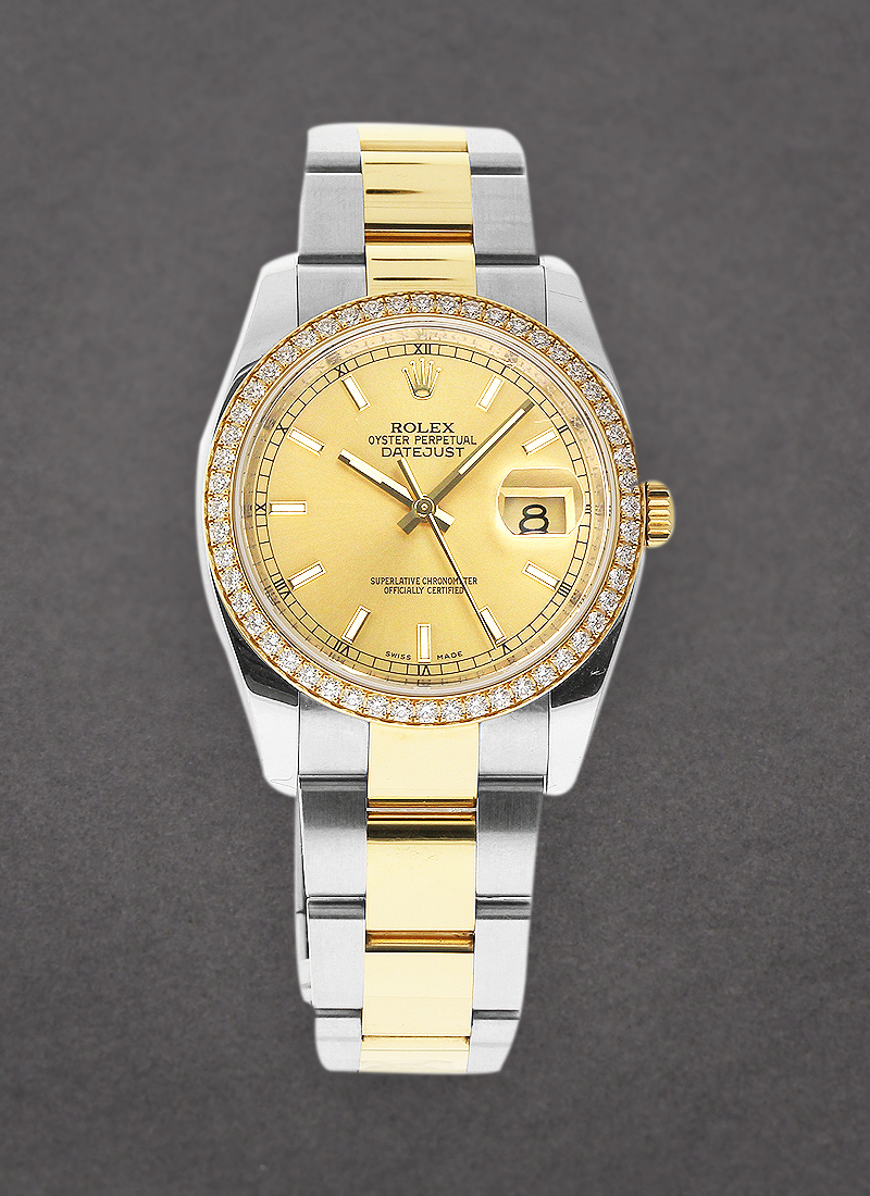 Rolex Unworn Datejust 36mm in Steel with Diamond Bezel