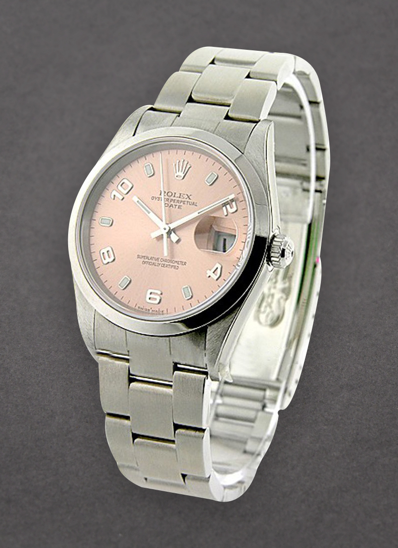 Pre-Owned Rolex Date 34mm in Steel with Smooth Bezel