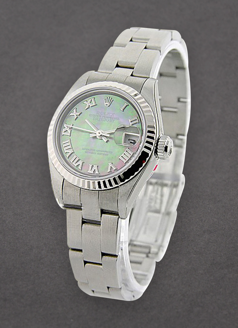 Pre-Owned Rolex Lady's Datejust in Steel with White Gold Fluted Bezel