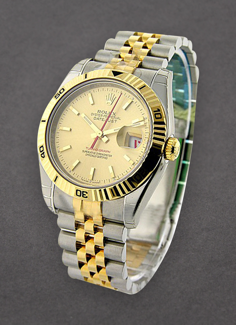 Rolex Unworn Datejust in Steel with Yellow Gold Turm-o-graph Bezel