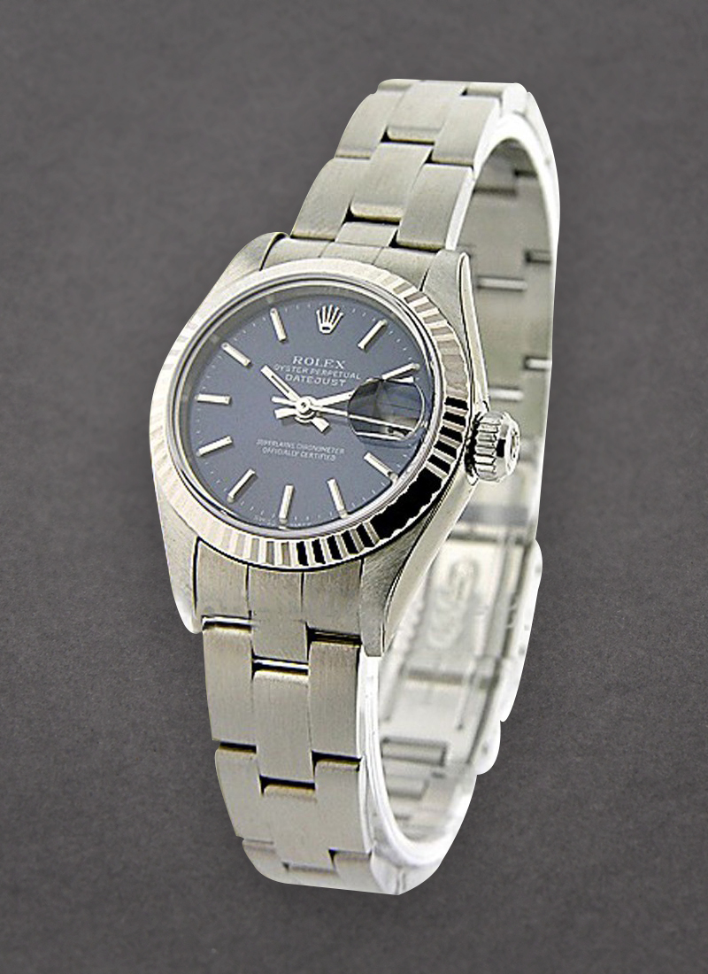 Pre-Owned Rolex Lady's Datejust in Steel with White Gold Fluted Bezel