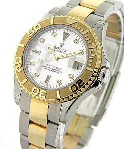 Yacht-Master 2-Tone Mid Size 35mm on Oyster Bracelet with White MOP Dial with Serti Diamond