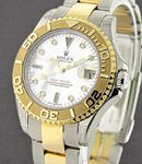 Yacht-Master 2-Tone Mid Size 35mm on Oyster Bracelet with White MOP Dial with Serti Diamond