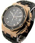 Montoya Offshore Chronograph in Rose Gold Limited Edition of 500 on Black Strap with Black Dial