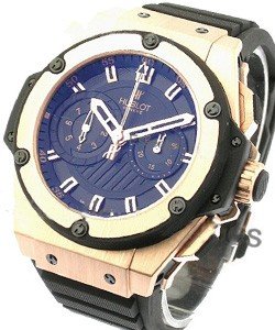 Gold King Power Foudroyante Chronograph 48mm in Rose Gold on Black Rubber Strap with Black Dial
