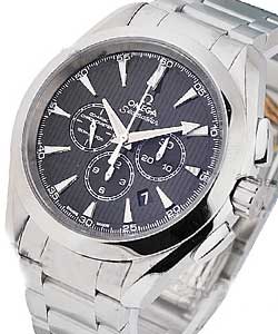 Aqua Terra Chronograph 44mm in Stainless Steel on Stainless Steel Bracelet with Black Dial