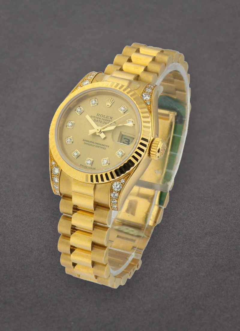 Rolex Unworn President 26mm in Yellow Gold with Fluted Bezel - Diamond Lugs