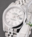 Datejust 26mm in Steel with Domed Bezel On Steel Jubilee Bracelet with Silver Stick Dial