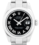 Datejust Ladies 26mm in Steel with Domed Bezel on Bracelet with Black Roman Dial