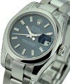 Datejust Ladies 26mm in Steel with Domed Bezel on Steel Oyster Bracelet with Blue Stick Dial