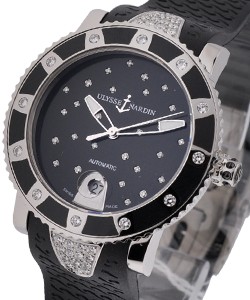 Marine Diver Starry Night 40mm in Steel with Diamond Bezel on Black Rubber Strap with Black Diamond Dial