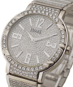 Polo Large Size White Gold - Full Pave Diamond Bracelet - Pave Diamond Dial